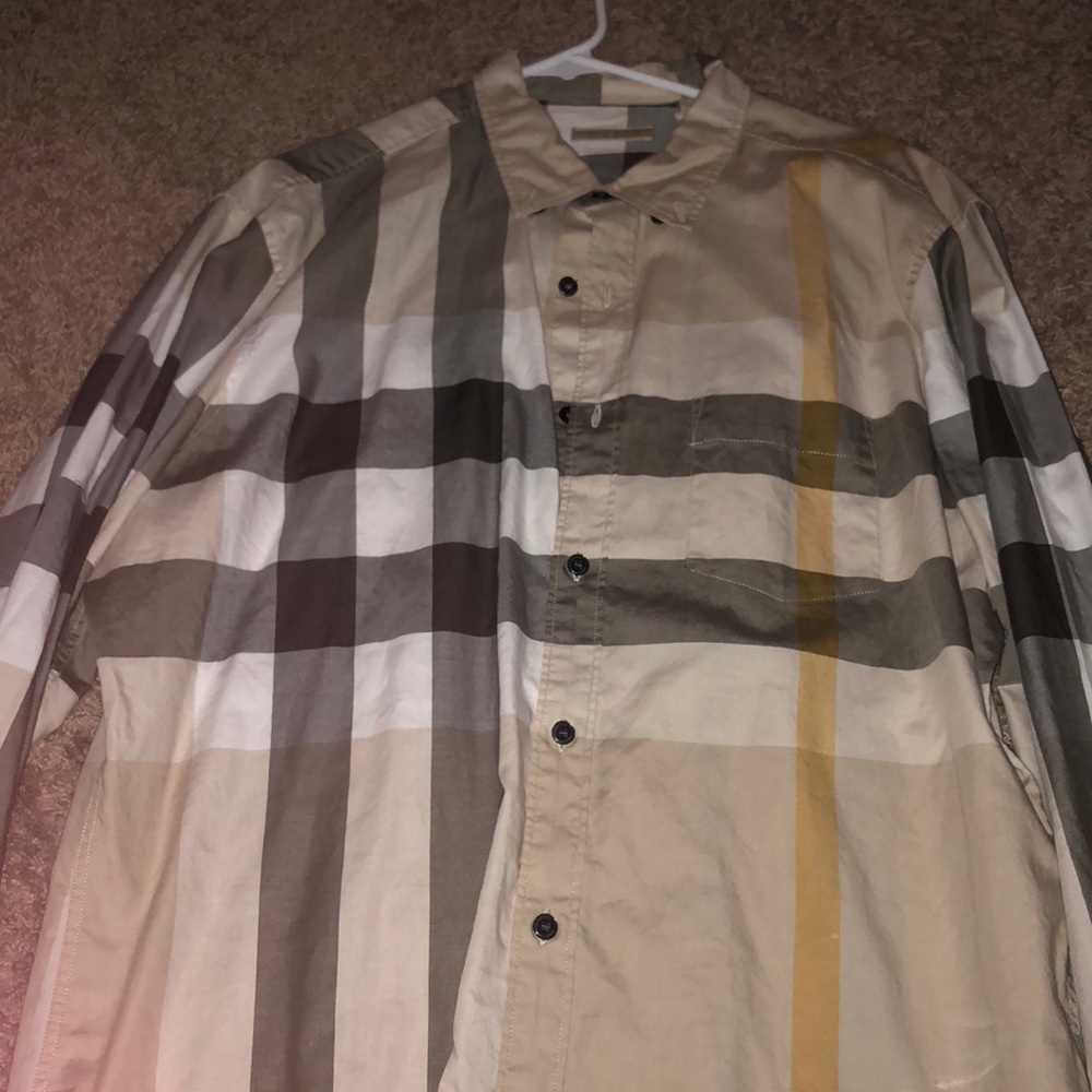 Burberry button up.
